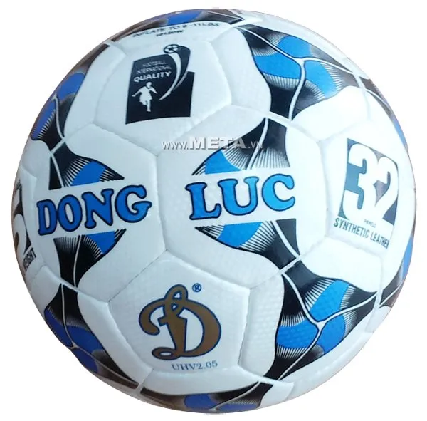 Quả bóng đá xanh trắng đạt chứng nhận FIFA Inspected UHV 2.05, biểu tượng của chất lượng và hiệu suất cao trong thi đấu.