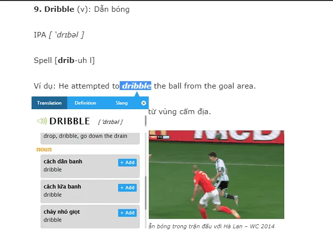 Lịch Thi Đấu Bóng Đá Tiếng Anh Là Gì: Cầu thủ Lionel Messi dẫn bóng trên sân