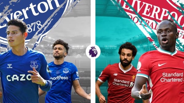 Trận Derby Merseyside Giữa Everton Và Liverpool Với Khán Đài Rực Lửa