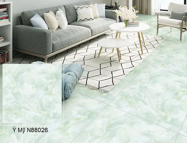 Gạch bóng kiếng toàn phần ứng dụng trong không gian biệt thự