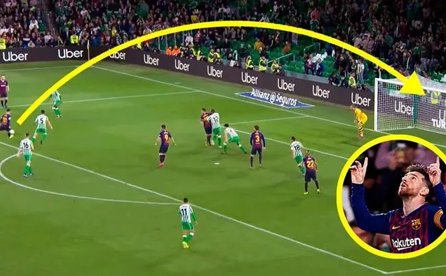 Lionel Messi thực hiện cú lốp bóng đẳng cấp, biểu tượng của nghệ thuật dứt điểm trong bóng đá