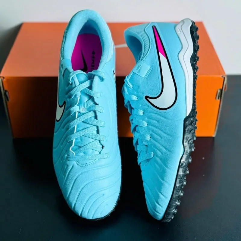 Giày đá bóng Nike Tiempo 10 Academy TF màu xanh, mang lại sự thoải mái tối đa cho chân bè ở mọi vị trí trên sân