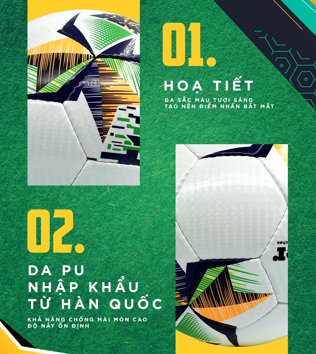 Cận cảnh cấu tạo đa lớp của quả bóng đá, minh họa sự khác biệt giữa các chất liệu