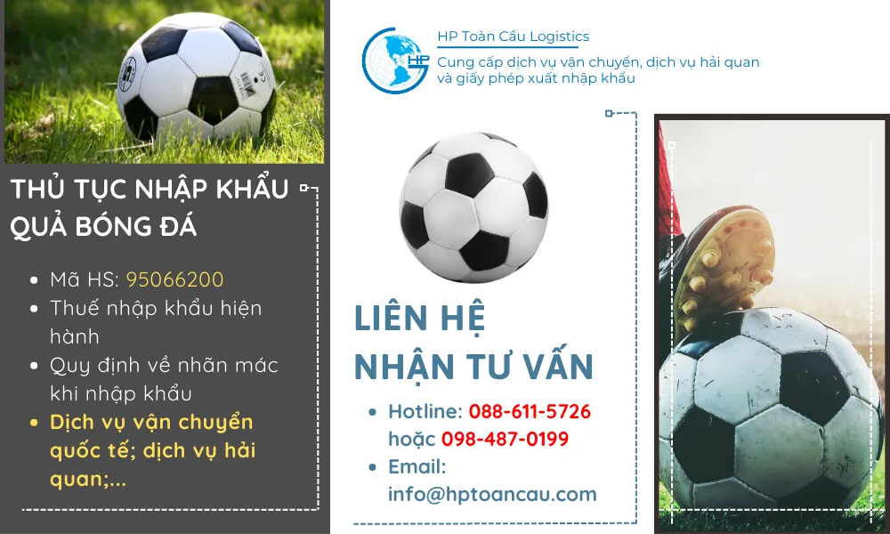 một quả bóng đá chính hãng đang được kiểm tra thủ tục nhập khẩu với mã HS liên quan